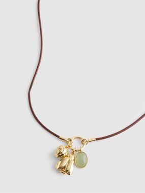 NWT MADEWELL Bee Charm Cord Necklace